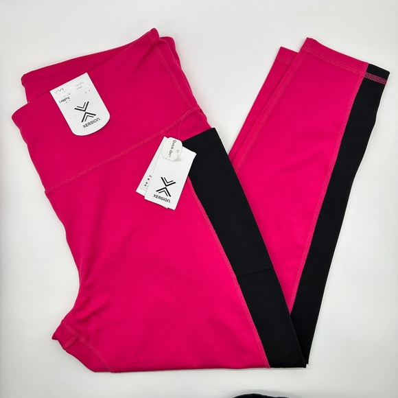 Xersion Women's Set of 2 Pink & Purple High Rise 7/8 Ankle Leggings Size XXL - Picture 2 of 8